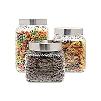American Atelier Hammered Canister Glass Jars, 3 Piece Set, Main Street