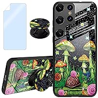 Galaxy S23 Ultra Case with Screen Protector + Kickstand Snail Theme Design, Phone Case for Samsung Galaxy S23 Ultra Case Shockproof Anti-Slip Full Protection Cover