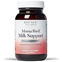 Best Nest Wellness Mama Bird Milk Support, for Breastfeeding + Lactation, Supports Breast Milk Supply and Flow in Women, Fenugreek, Moringa, 60 Capsules
