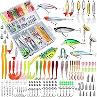 Bass Fishing Lure Kit - Fishing Tackle Box Organizers and Storage Includes  Fishing Lures Spinner Baits Fishing Bait Bass Lures Trout Lures and Fishing
