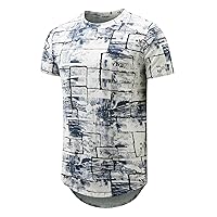 YININF Mens Hipster Hip Hop Short Sleeve Print T-Shirt