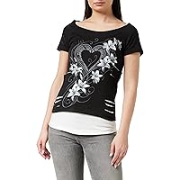 Spiral - Pure of Heart - 2in1 White Ripped Top Black