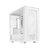 ASUS A21 Micro-ATX Case White Edition Supports Graphics Cards up to 380mm, 360mm Coolers, & Standard ATX PSUs, Porous Front-Panel Mesh, Compatible with New BTF Hidden Connector Technology