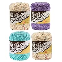 Bulk Buy: Lily Sugar 'n Cream Limited Edition 100% Cotton Yarn (Curated 4-Pack) (Potpourri, Hot Purple, Seabreeze)4