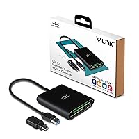 VLink USB 3.0 Super Speed Multi-Card Reader for Micro SD/SD/SDHC/SDXC/CF Cards Plus Latest USB-C Converter, Black (UGT-CR970-BK)