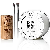50g White Brow Paste, Mapping String and Eyebrow Brush Kit [Large 50g Container and 2 brushes] Brow Shape and Define | Draw Or Sketch The Right Shape Of The Eyebrow | 1.8 oz, Eyebrow Tinting Tool