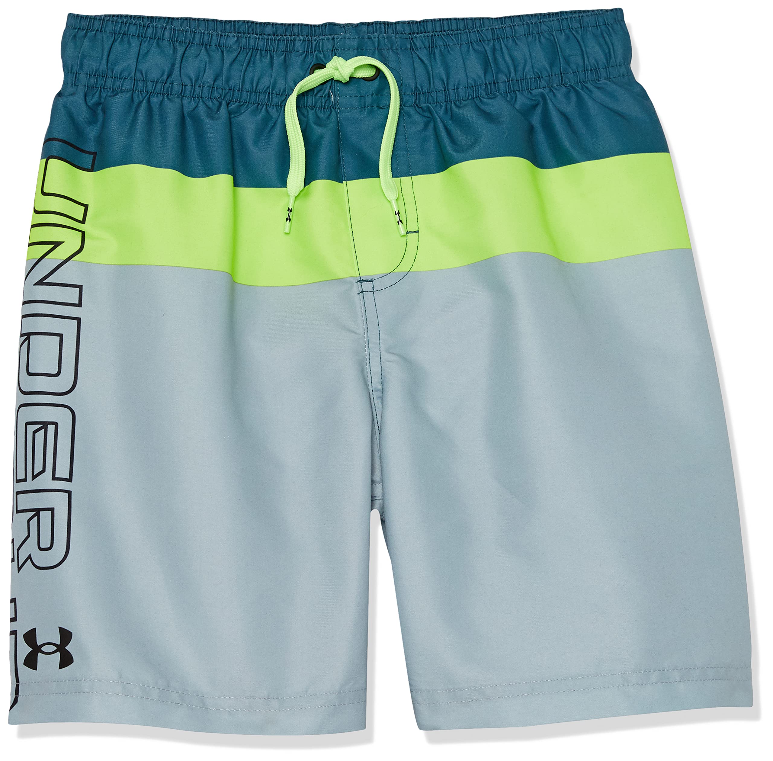Under Armour Boys' Swim Trunk Shorts, Lightweight & Water Repelling, Quick Dry Material, Static Blue Triblock, X-Large