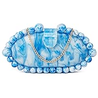 Acrylic Evening Handbag Round Beads Bag for Women Shoulder Bag Satchel Marble Clutch Purses for Wedding Party 2023