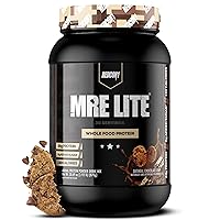 REDCON1 MRE Lite Whole Food Protein Powder, Oatmeal Chocolate Chip - Low Carb & Whey Free Meal Replacement with Animal Protein Blends - Easy to Digest Supplement Made with MCT Oils (1.92 lbs)