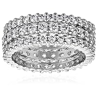 Amazon Collection Cubic Zirconia All-Around Band Stacking Ring Set