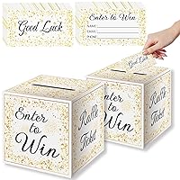 Golden Brass Donation Box – Raffle, Ballot, and Safe Suggestions Box Comes with Raffle Tickets and Ballot Cards, Collection Box with Slot, Ideal for Raffles