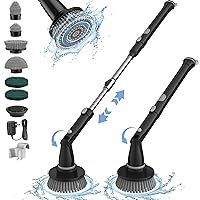 kHelfer Electric Spin Scrubber Kh8, 2024 Upgrade Cordless Shower Scrubber 8 Replacement Head, 1.5H Bathroom Scrubber Dual Speed, Shower Cleaning Brush with Extension Arm for Bathtub Tile Floo