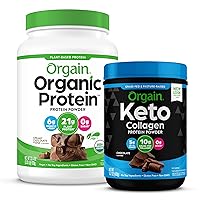 Keto Collagen Protein Powder, Chocolate (0.88lb) Organic Vegan Protein Powder, Creamy Chocolate Fudge (2.03lb)