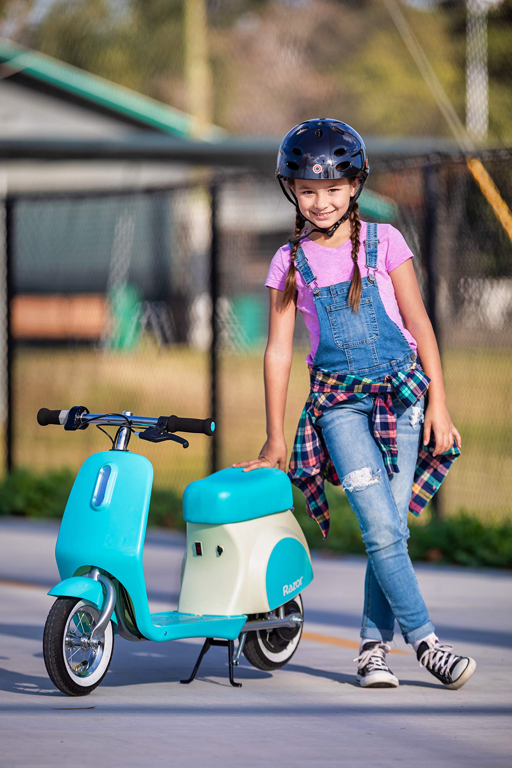 Razor Pocket Mod Petite Miniature Euro-Style Electric Scooter for Ages 7+, Vintage-Inspired Design, Hub-Driven Motor, Pneumatic White Wall Tires, Up to 40 Minutes Ride Time