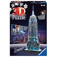 Ravensburger Empire State Building - Night Edition | 216 Piece 3D Jigsaw Puzzle | Perfect for Kids and Adults | Easy Click Technology for Ideal Fit | Durable Display Piece