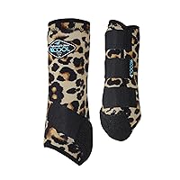 Professional's Choice 2XCOOL Sports Medicine Horse Boots | Protective & Breathable Design for Ultimate Comfort, Durability & Cooling in Active Horses | 2 Pack (Cheetah, Medium)