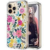 ICEDIO for iPhone 14 Pro Case with Screen Protector,Slim Fit Crystal Clear Cover with Fashion Designs for Girls Women,Durable Protective Phone Case 6.1