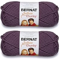 Bernat 2-Pack - Softee Chunky Yarn, Dark Mauve, Single Ball