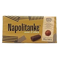 NAPOLITANKE KRAS Premium Wafers - Premium Wafers Biscuits with Delicious Milk, Chocolate Cream, Hazelnut, Lemon and Orange Fillings – Multiple Sizes (420 G COCOA & MILK, 4 PCS)