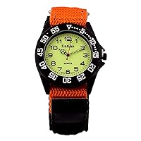 Entino Unisex Watch Analogue Display Japanese Quartz Movement with Velcro Fastening Black Nylon Riptape Strap E-NTS