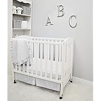 American Baby Company Heavenly Soft Minky Dot 3-Piece Mini/Portable Crib Bedding Set, White, for Boys and Girls