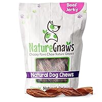 Nature Gnaws - Beef Jerky Springs for Dogs - Premium Natural Beef Gullet Sticks - Simple Single Ingredient Tasty Dog Chew Treats - Rawhide Free 7-8 Inch