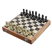 Royal Chess Mall - Soap Stone Handcarved Chess Pieces & Board Set -Includes Storage Case-10 Board