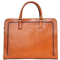 Banuce Stylish Full Grains Italian Leather Briefcase for Women Business Office Work Bag Tote Purse 14 Inch Laptop Computer Bag Shoulder Messenger Bags
