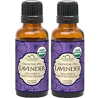 100% Pure Lavender Essential Oil, Directly sourced from Bulgaria, USDA Certified Organic, Undiluted, for Diffuser, Humidifier, Massage, Skin, Hair Care, Non GMO, 30 ml 2 Pack