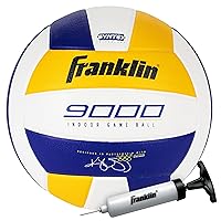 Franklin Sports Indoor Training + Match Volleyballs - Premium 9000 + 6000 Official Size Adult + Youth Volleyballs - Composite Cover Indoor Volleyballs for Games + Practices - Ball + Air Pump Included