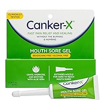 Mouth Sore Gel, Fast Pain Relief & Healing for Canker Sores, Cheek Bites and Oral Abrasions, Oral Gel, Benzocaine Free and Alcohol Free, Adults and Children 6+ Years, 0.28 fl oz