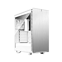 Fractal Design Define 7 Compact White Brushed Aluminum/Steel ATX Compact Silent Tempered Glass Window Mid Tower Computer Case