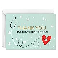 Hallmark Healthcare Thank You Card Pack (20 Blank Cards with Envelopes) for Nurses Day, Doctors, Physician Assistants, Medical Professionals