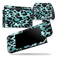 Compatible with Nintendo Switch Joy-Con Only - Skin Decal Protective Scratch-Resistant Removable Vinyl Wrap Cover - Vector Hot Turquoise Cheetah Print