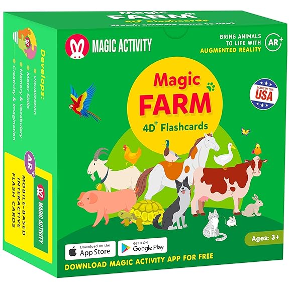 Mua Magic Farm – 4D Flash Cards for Kids: Animals Come Alive (See Them Walk,  Talk, Run & Eat) with Augmented Reality - 26 Interactive Learning  Flashcards (AR App Included) trên Amazon