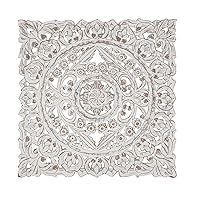 Deco 79 Wooden Floral Handmade Home Wall Decor Intricately Carved Wall Sculpture with Mandala Design, Wall Art 36
