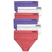 Hanes Womens Originals Hi-Leg Bikini Underwear, Seamless Rib Bikini, Assorted Colors, 6-Pack