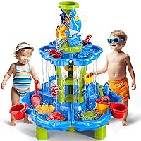 Water Table for Toddlers 1-3 3-5,2-Tier Toddler Water Table,Toddler Outdoor Toys Sand Activity Tables Summer Outdoor Toys for Toddlers 3-5 Backyade Garden