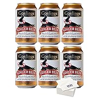 Goslings Ginger Beer, 12oz Cans, (Pack of 6) with Bay Area Marketplace Napkins