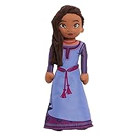Disney Wish 8-inch Talking Plush Asha, Interactive Toy, Black Hair and Purple Dress, Kids Toys for Ages 2 Up by Just Play