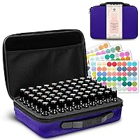 Essential Oil Case - XL Capacity for 120 Bottles, Premium Quality Essential Oil Holder, Travel-Friendly, Includes 192 Sticker Labels - Protect Your Oils in Style