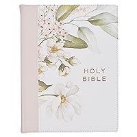 KJV Holy Bible, Note-taking Bible, Faux Leather Hardcover - King James Version, Gray Floral Printed