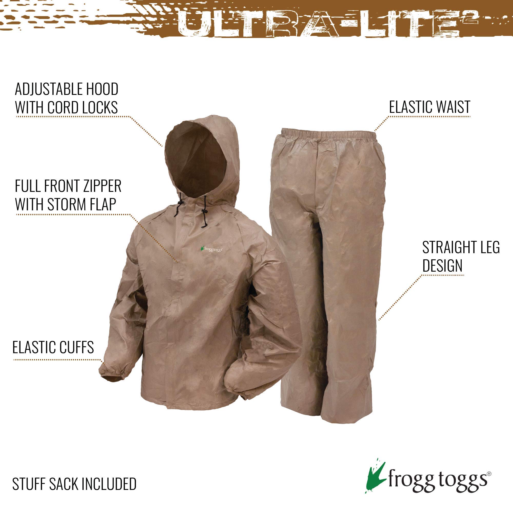 FROGG TOGGS Men's Ultra-Lite2 Waterproof Breathable Rain Suit