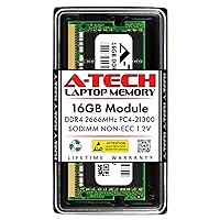 A-Tech 16GB DDR4 2666MHz PC4-21300 (PC4-2666V) CL19 SODIMM 1.2V 260-Pin Non-ECC SO-DIMM Laptop Notebook RAM Memory Module