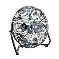 Comfort Zone CZHV12B High Velocity Cradle Fan | 3 Speed, 12 Inch Fan with All Metal Construction, Black
