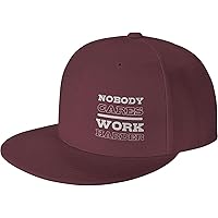 Nobody Cares Work Harder Hat Adjustable Flat Bill Hat Baseball Cap for Men Women