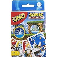 Mattel Games UNO Sonic The Hedgehog Card Game for Kids & Family, Themed Deck & Special Rule, 2-10 Players