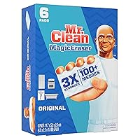 Mr. Clean Magic Eraser White Scouring Pad, 6 Pads Pack, 6 Packs/Carton (79009)
