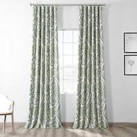 HPD Half Price Drapes Printed Room Darkening Curtains for Bedroom, Living Room 50 X 96 (1 Panel), BOCH-KC16072B-96, Tea Time Green