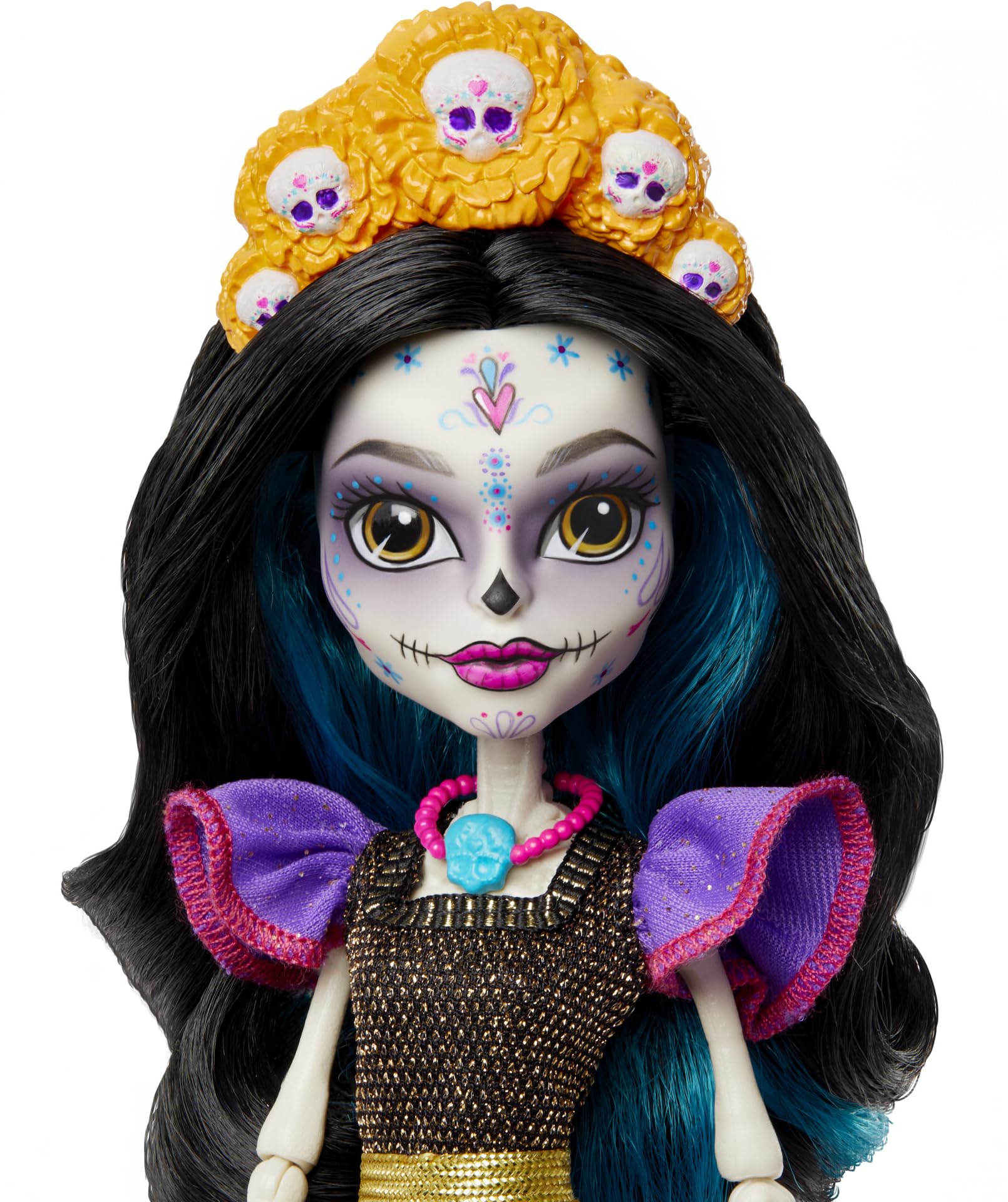 Monster High Doll, Skelita Calaveras Día De Muertos Collectible with Displayable Packaging, Colorful Fashion with Traditional Details